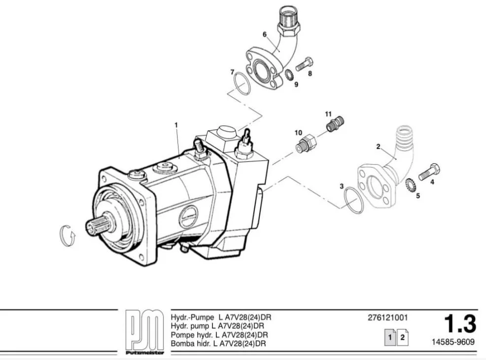 Nuovi pompa idraulica dell'OEM Putzmeister 259028008 in A7V28dr di riserva